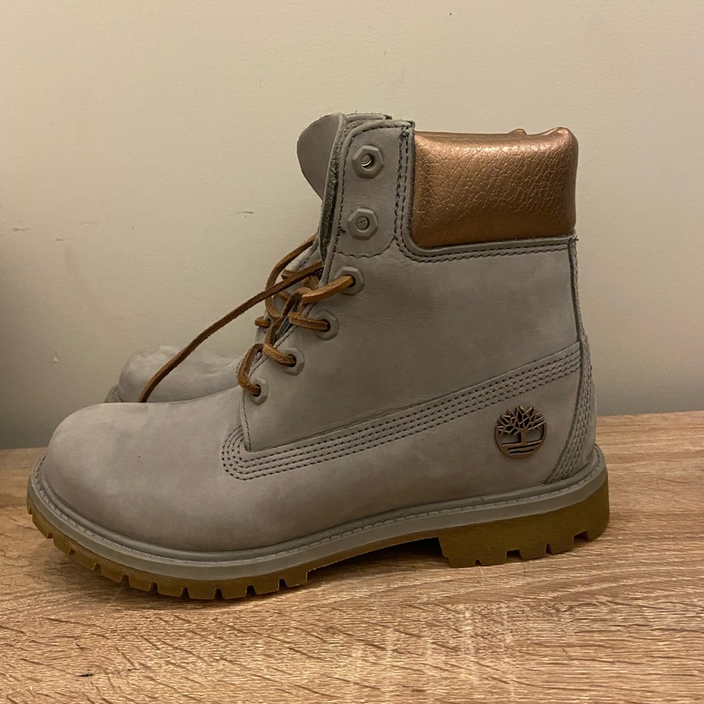 Timberland Women's Gray and Brown Lace Up Boots